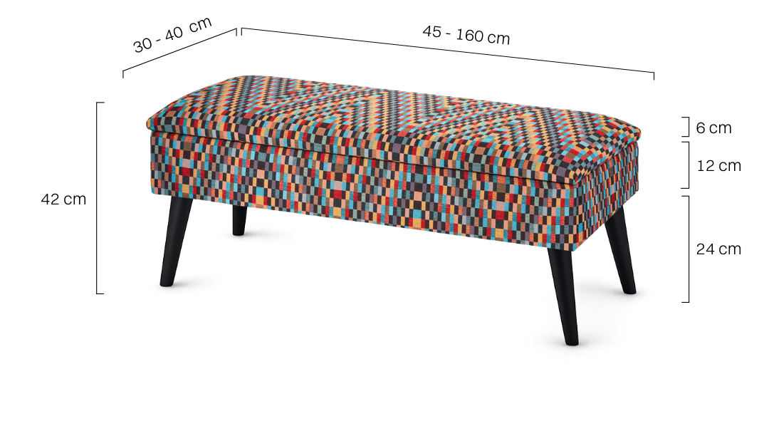 Stylowa pikowana pufa ze schowkiem w kolorowej tapicerce