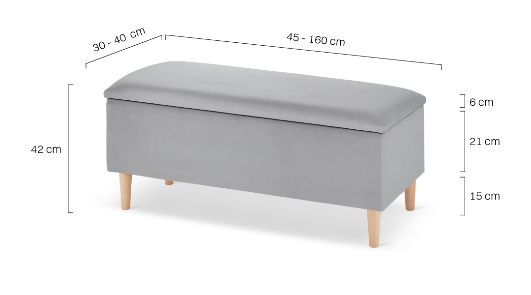 szara pufa do przedpokoju