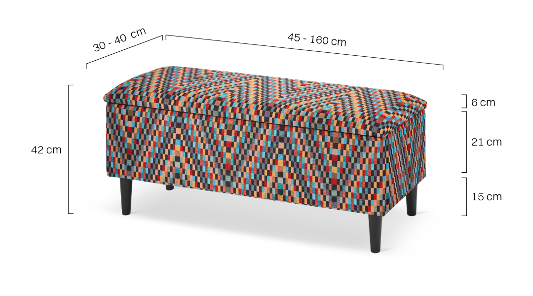 kolorowa pufa ze schowkiem