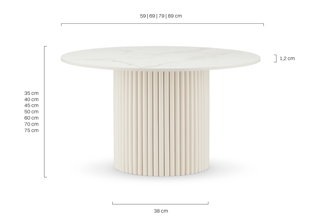 Stolik kawowy z kamiennym blatem Kashmir