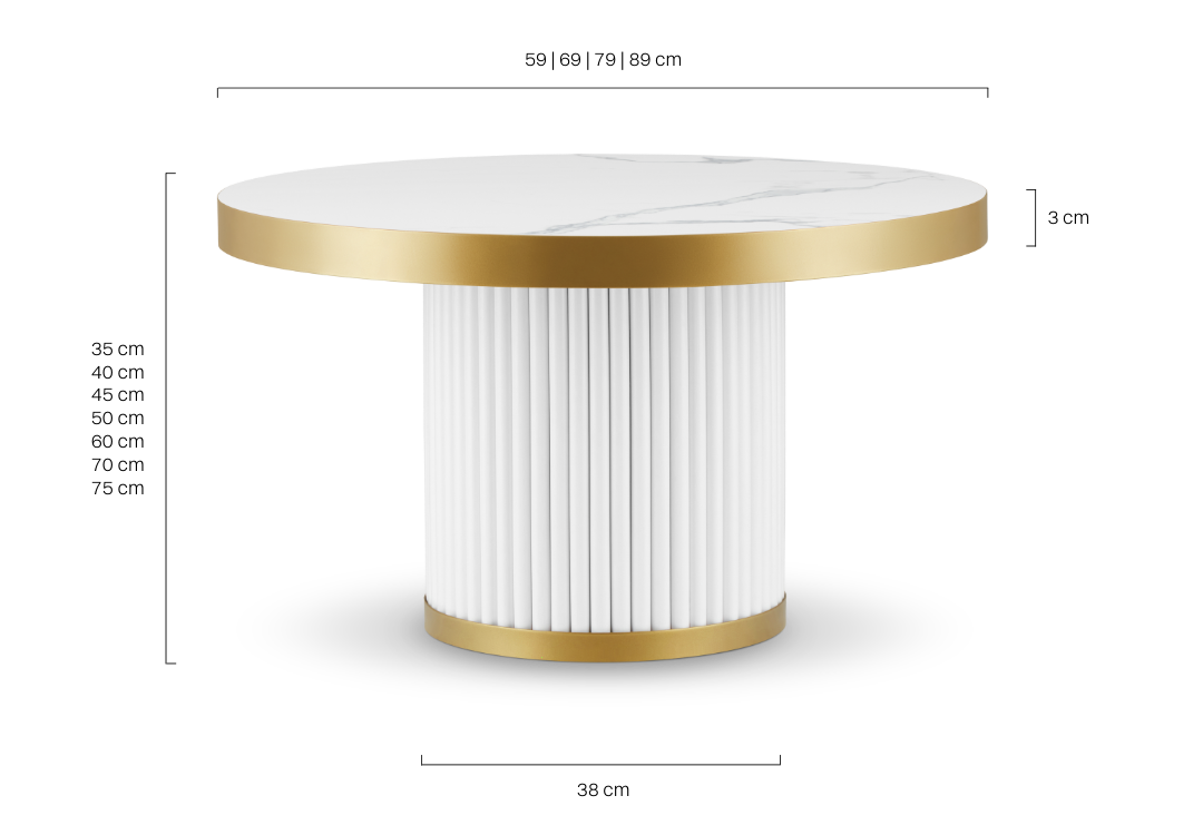 biały stolik kawowy glamour