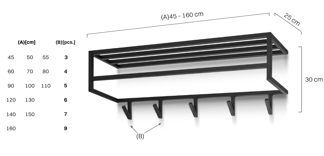 wieszaki z półką do przedpokoju