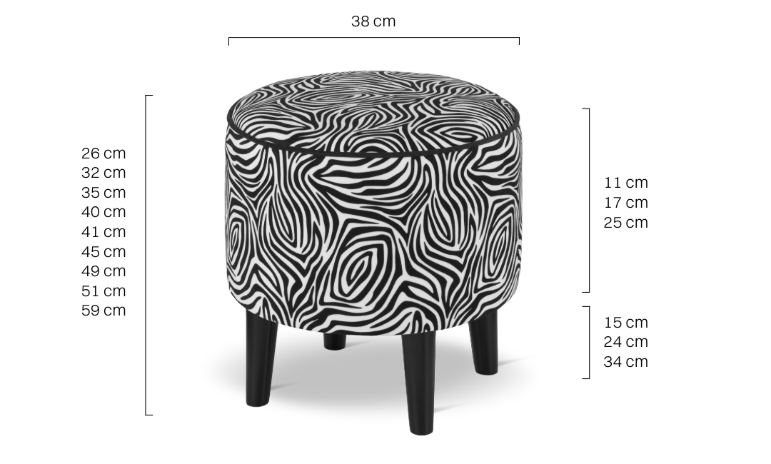 ronde zebra poef