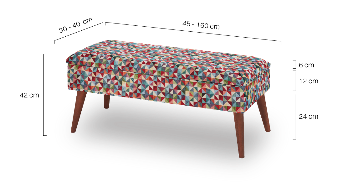 bank met geometrisch patroon