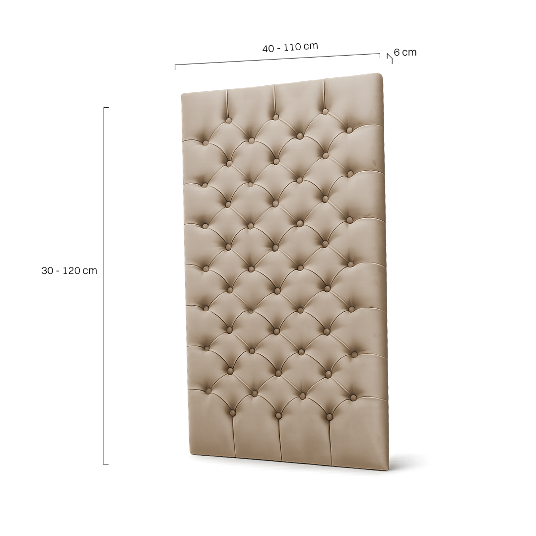Elegant gewatteerd wandpaneel in latte kleur, subtiel en modern ontwerp